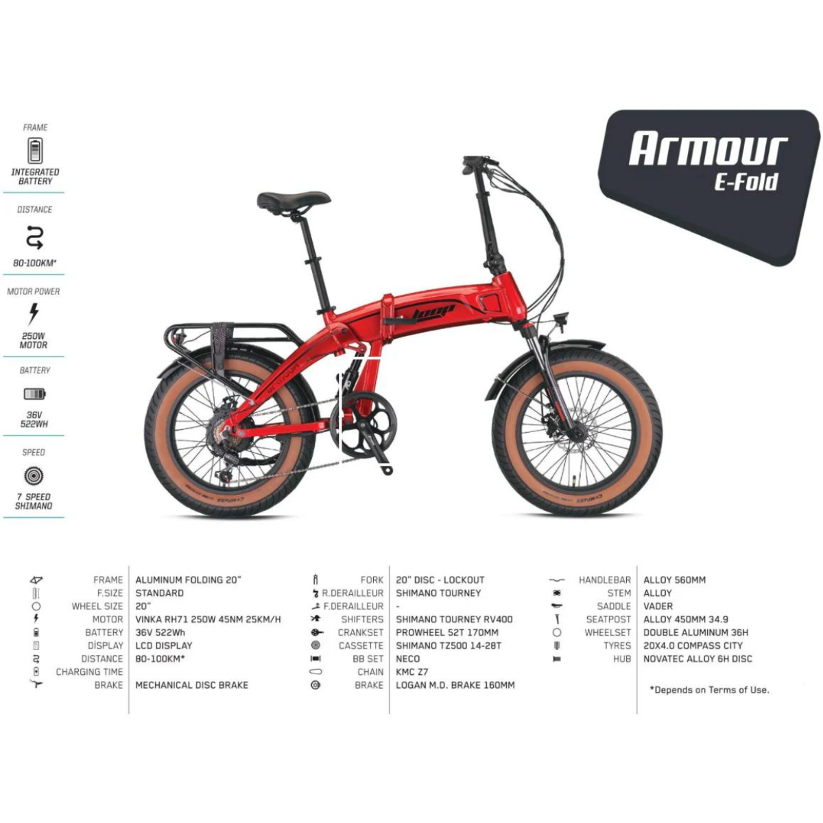 Loop Armour Folding Fat Tyre Electric Bike